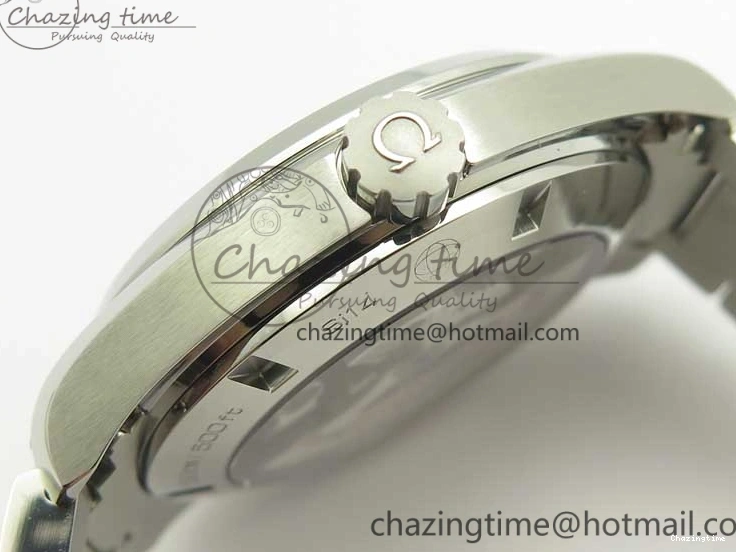 0421 FlexibleFit Aqua Terra 150M SS VSF 1:1 Best Edition Black Wave Textured Dial RG Hand on SS Bracelet A8500 Super Clone 8032